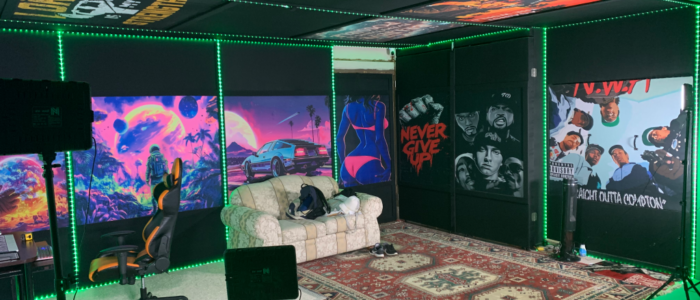 Recording and lounge spaces at Dogfox Studios in Surrey, BC.